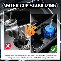 6PCS Car Cup Holder Insert Silicone,Anti-Shake 1.56*0.50*0.39 inch, Black