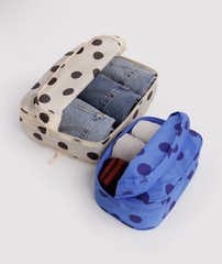BAGGU Packing Cube Set Polka Dot Mix New With Tag Blue White Travel Organizer