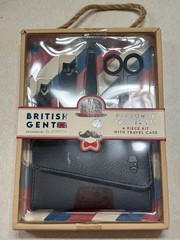 British Gent Personal Travel Kit (IM1143-BKA) – Brand New 4-Piece Grooming Set