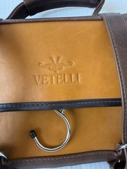 Vetelli Leather m Hanging Toiletry Bag made in Italy Hook