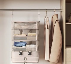 Multi-Layer Travel Storage Rack – Foldable Clothing Storage Bag with 4-Tier Wall