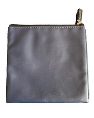 TUMI For Delta Faux Leather Navy Leather Travel Pouch Bag Cosmetic Case Zip