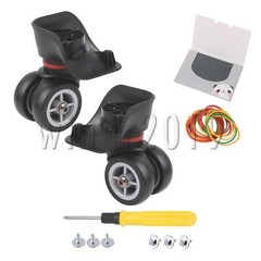 2 Pcs Swivel Spinner Mute Luggage Wheel Black 3.93 inch w/ Oil Blotting Sheets