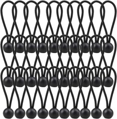 AOPRIE 30 Pack Bungee Balls, Black Ball Heavy Duty 4 In