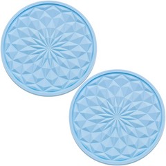 MEAJOO 2 Pack Silicone Car Cup Holder Coaster – 2.75 Inch 2 pcs, Light Blue