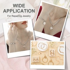 11.6mm 925 Sterling Silver Spring Rings, 2Pcs Round Clasps, Silver Color