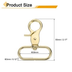 6Pcs Swivel Hooks 38mm (1 1/2&Prime;) Clip Lanyard Quick Release Gold