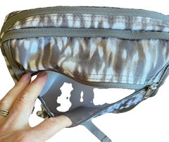 Nice Eddie Bauer Connect 3-Zip Travel Bag Black Crossbody Gray and White