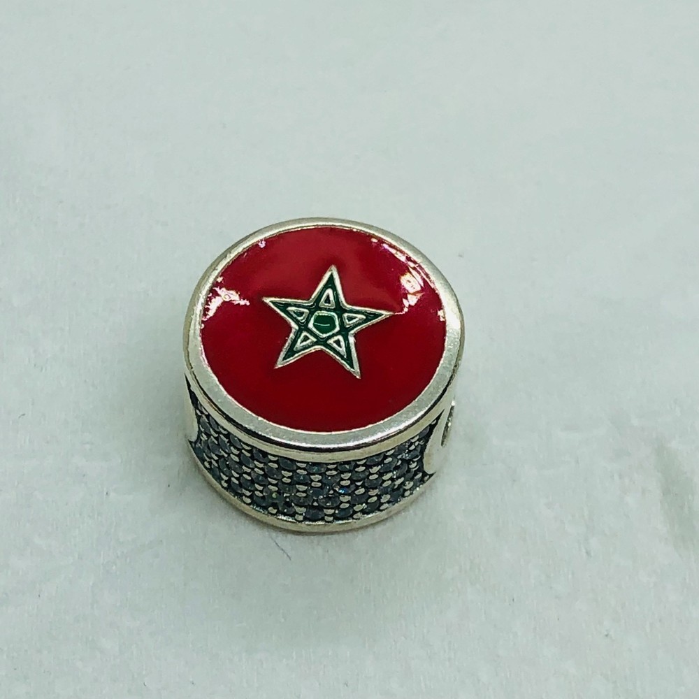 Morocco Flag charm Bead Charm Travel Bead Charm