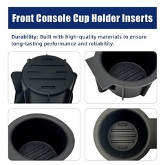 Memiuyelay 2Pcs Fit for Ford F150 2009-2014 Front Console Cup Holder Black