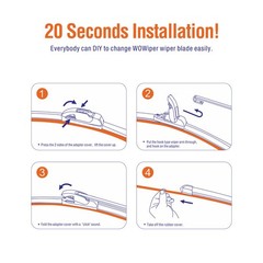 « 26 » & 17&Prime; U/JHook Windshield Wiper Blades AllSeason Replacement Set of 2&Prime;