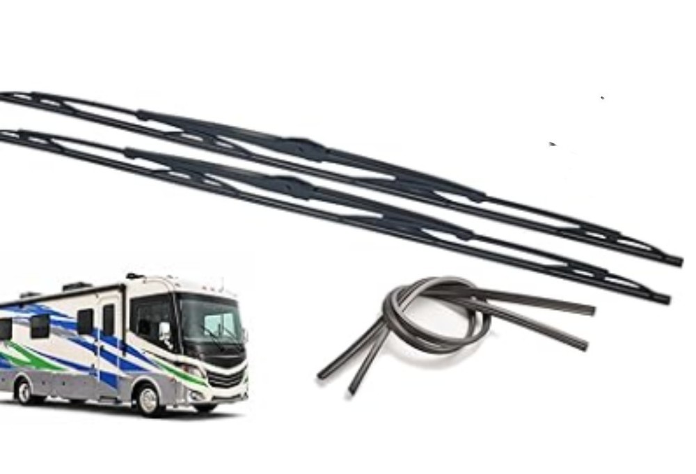 32&Prime; RV Windshield Wiper Blades, Set of 2, Fits 9mm & 12mm J-Hook Arms, Heavy …