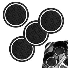 CouTunp 4PCS Car Cup Holder Coasters, 2.76&Prime; Non-Slip Silicone White