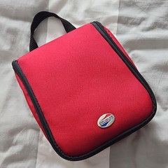 Vintage American Tourister Red Travel Toiletry Bag with Stainless Steel Hook