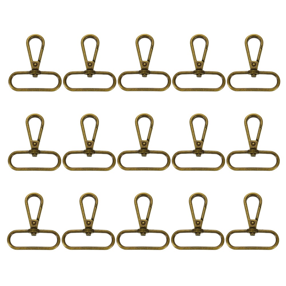 15Pcs Quick Release Hooks for Swivel Clasps, Oval Ring 1.5&Prime; Bronze