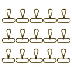 15Pcs Quick Release Hooks for Swivel Clasps, Oval Ring 1.5&Prime; Bronze
