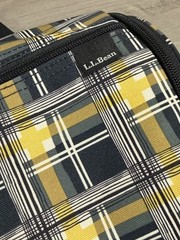 LL Bean Travel Bag Hanging Toiletry Personal Organizer Plaid Black/Yellow