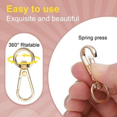 12 pcs lobster release hooks 1.6&Prime; for keys, gold