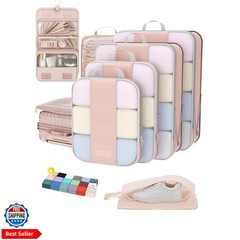 8 Set Compression Packing Cubes for Travel Gifts Mom Women,Airplane/Cruise/Ca…