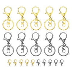 10 Pcs Chela Shaped Release Beads, Gold/Black Grey