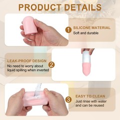 4pcs 1.7&Prime; Dia Travel Silicone Bottle Covers, Pink
