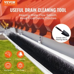 Gutter Brush, 60 Feet Total Length 4.33 inch Diameter Gutter Cleaning Tools, Gro