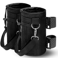 2 Pack Cup Holder for Bike, Wheelchair and Scooter, Water 2 Pack, Black