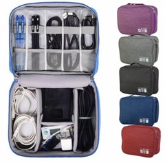 Electronics Organizer Travel Carry Case Phone Cable Charger Cords Cables Hiking