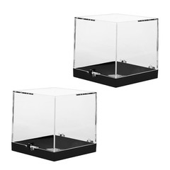 2Pcs Clear Lid Display Boxes for Rock and Mineral Storage with Stylish Design