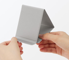 Muji Foldable Smartphone Stand Light Gray width 72 x depth 93 x height 8mm