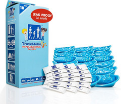 Traveljohn Jr. Disposable Urinal – Leak-Proof, Hygienic, Odorless & Compact for
