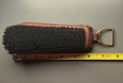 VTG 50s 60s MCM Equestrian Leather Clothes Brush Pocket Grooming Set File Comb