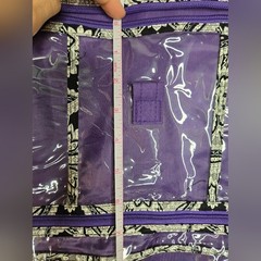 Travel Jewelry Organizer Black White & Purple w/ Multiple Zippered Compartments