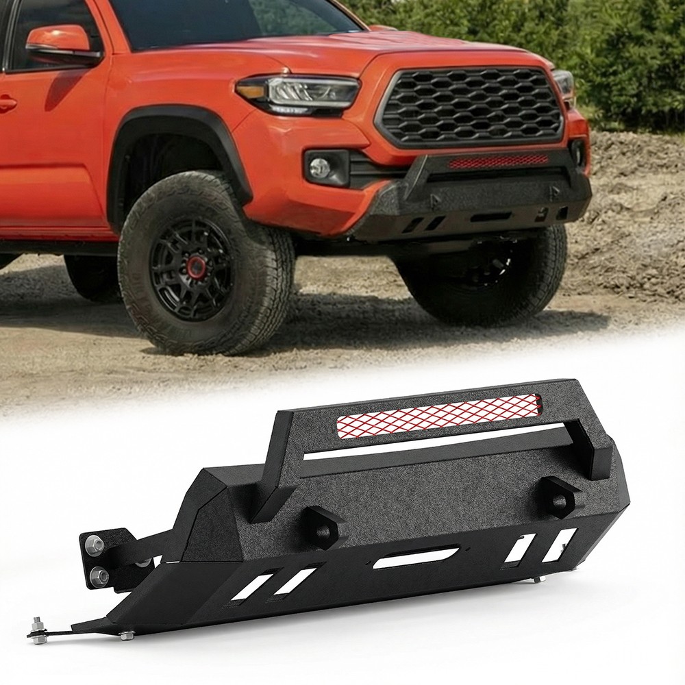 Steel Front Bumper Fit 2016-2023 Toyota Tacoma Excl TRD Winch Plate Bull Bar