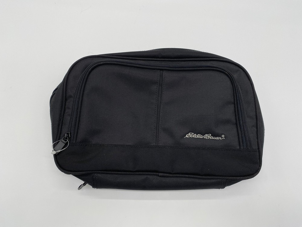 Eddie Bauer Black Hanging Travel/Toiletry Bag Mirror Mesh/Waterproof Pockets