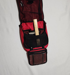 Vintage LL Bean Red Travel Toiletry MakeUp Hanging Organizer Expanding Bag Large