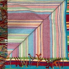 World Market Multicolored Striped Picnic Beach Stadium Blanket Cotton 60X60