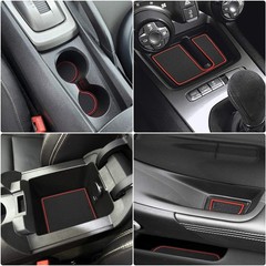 Auovo 8pcs/kit Anti-dust Mats for Chevy Camaro Accessories 2010 2011 2012 Red