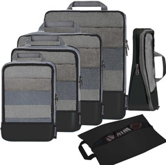 6 Set Compression Packing Cubes Travel Accessories Packing Organizers Half Mesh