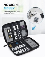 Electronics Travel Organizer Nylon Bag for Cables Power Banks Phone SD Cards