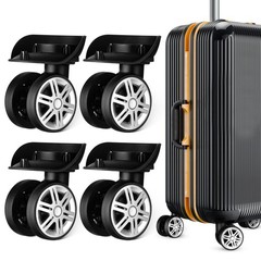 4Pcs Swivel Caster Wheels for Luggage Black ABS Material Quiet and Easy Install