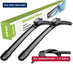 ASLAM Wiper Blades Front Windshield – 22 and 21 Inch Pair, J Hook Fit, All Seaso