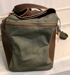 Origaudio Finley Mill Green Canvas Brown Faux Leather Cincinnati Reds Duffle Bag