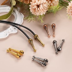 20Pcs Bolo Tie Tips 1.3&Prime; 4mm, Dark Silver