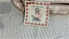Embossed Fabric Tri Fold Travel Case Large 3 Compart Vinyl Inside Zip NEW Cream