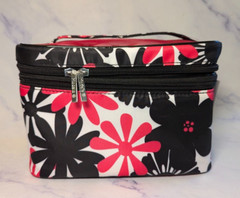 Allegro Toiletry Travel Bag Pink, Black, & White w/ Squeeze Bottle