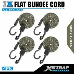 XSTRAP STANDARD 4PCS Adjustable Bungee Cords 77 inches, Reflective Army Green
