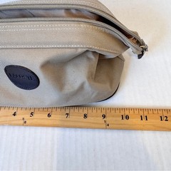Lacoste Beige Canvas Toiletries Case Mens Travel Bag Classic