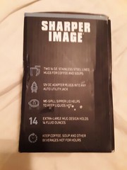 Sharper Image 2 Pack Stainless Steel Heated Travel Mug Set