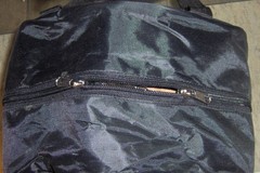 9&Prime; tall x 10&Prime; diam rOund BLACK Tote bag Polyester w/ handles & clamshell zippers